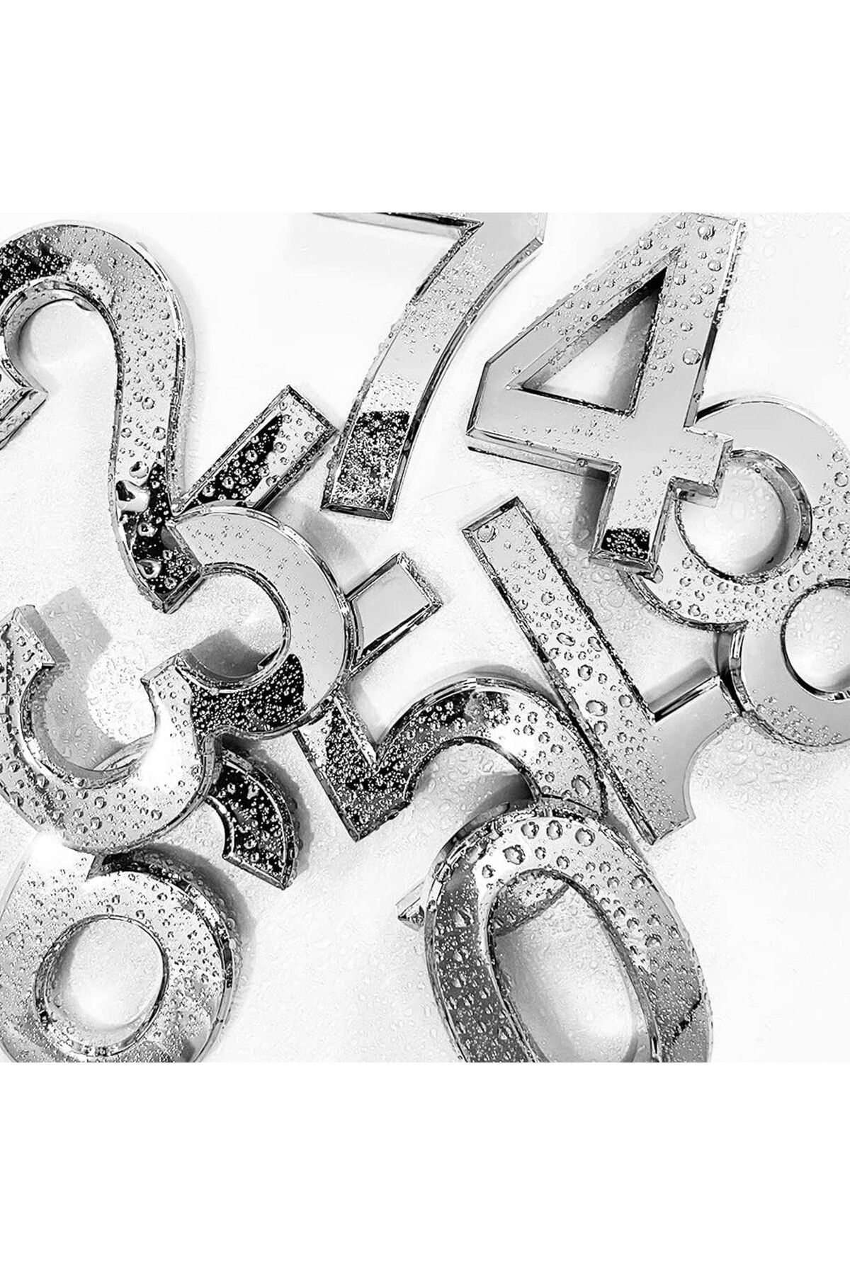Badem10-Chrome Color 50 mm Door Numbered - 9 Numbers Nine Numbers 1 Piece 5