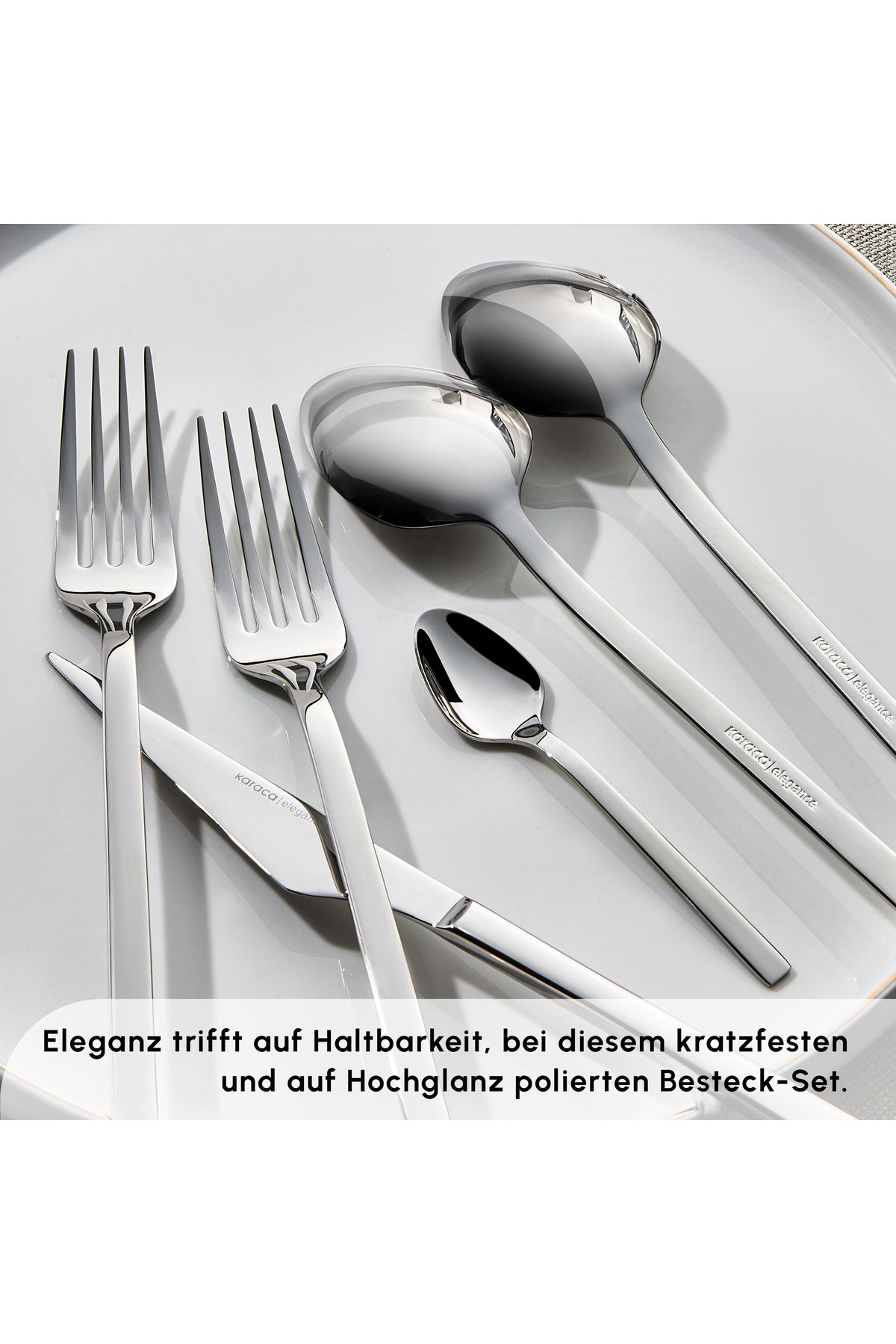 Karaca-Sedir Elegance Besteckset für 12 Personen, 84-teilig - Hochwertiges 18/10 rostfreies 5