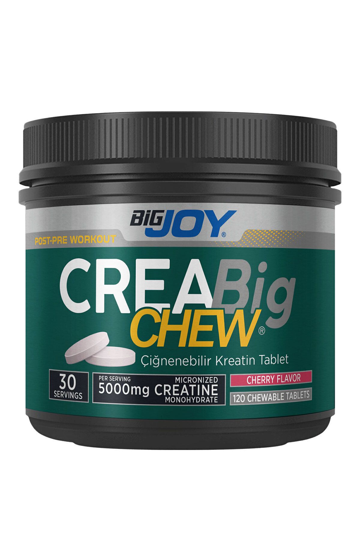 Bigjoy Sports Creabig CHEW Vişne Aromalı Çiğnenebilir Kreatin Tablet 120 adet 30 Servis