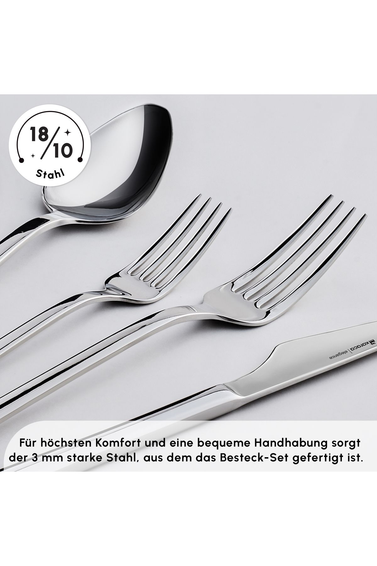 Karaca-Sedir Elegance Besteckset für 12 Personen, 84-teilig - Hochwertiges 18/10 rostfreies 6