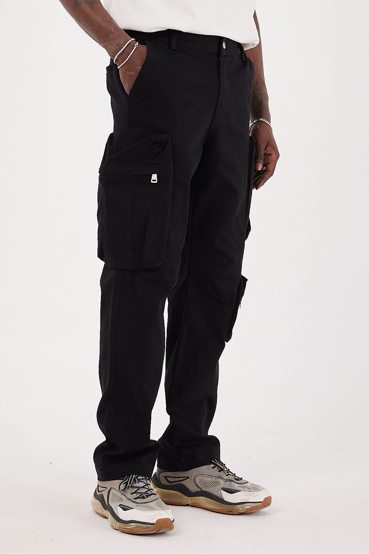 EKSİ-1-Black Baggy Fit Men's Trousers - Bag Pocket 4