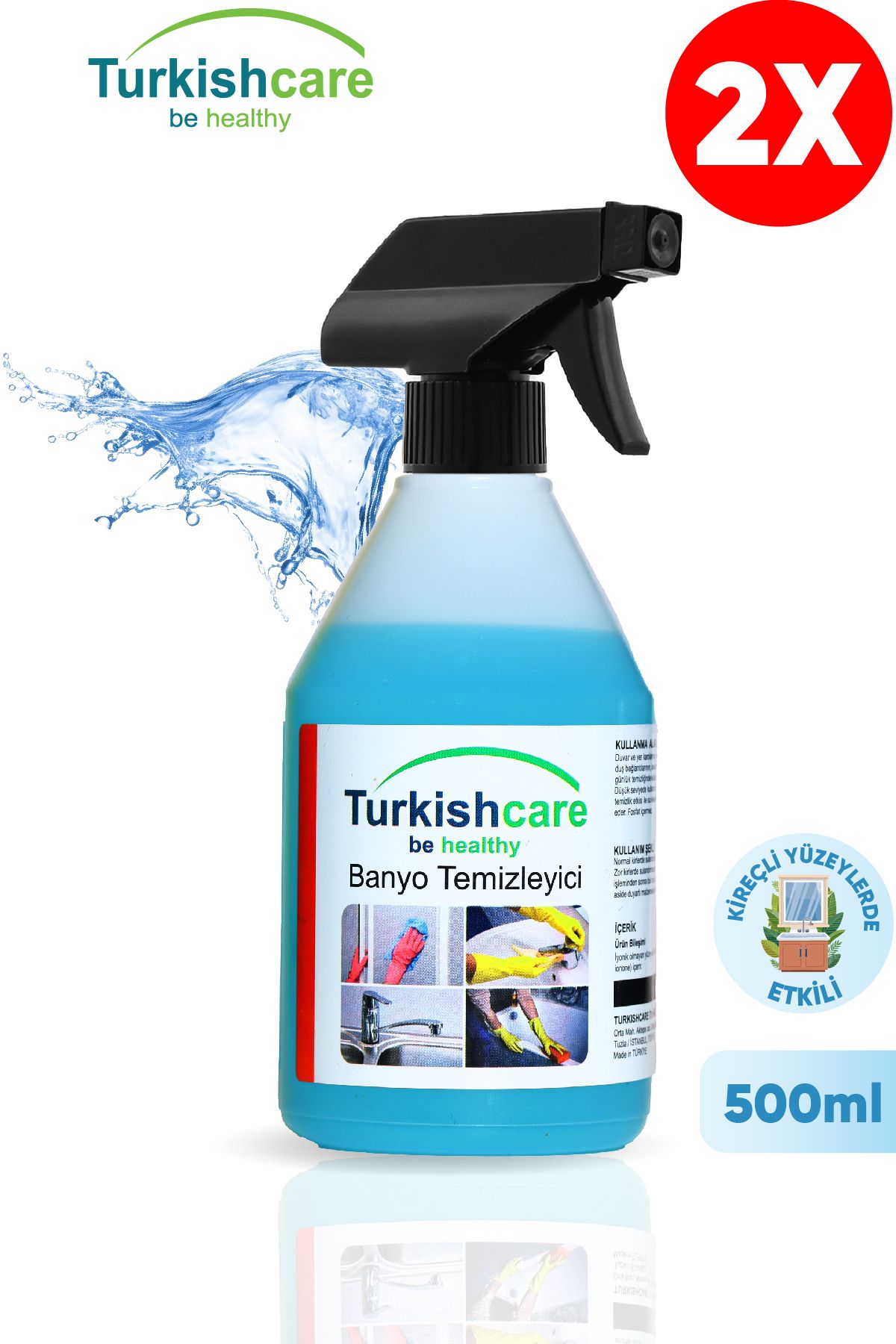 Turkishcare Banyo Ve Kireç Sökücü Temizleyici Sprey 500 ml 2'li Paket