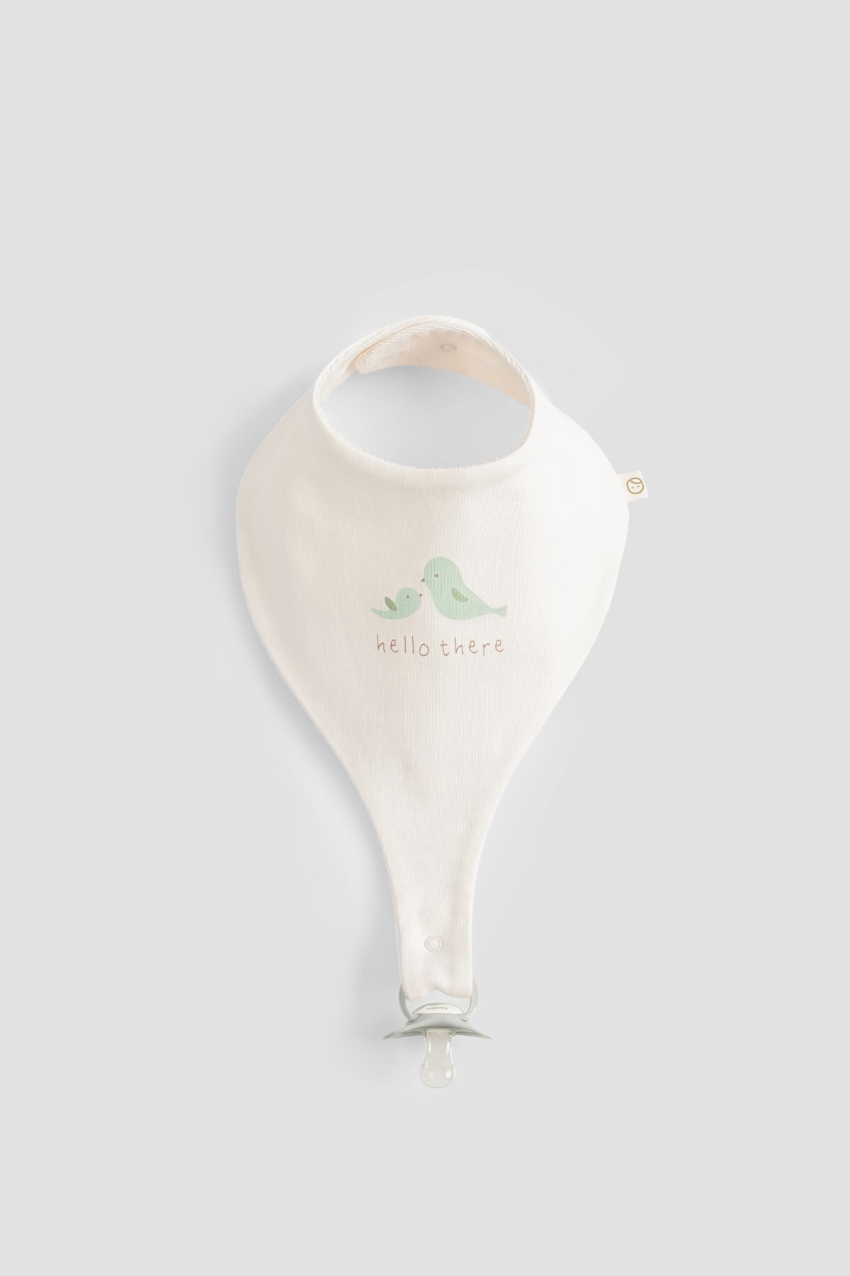 Little Gusto 2'li Organik Pamuk Sıvı Geçirmez Twig Ekru Emzik Tutucu Önlük Seti fotoğrafı 2 (önizleme)