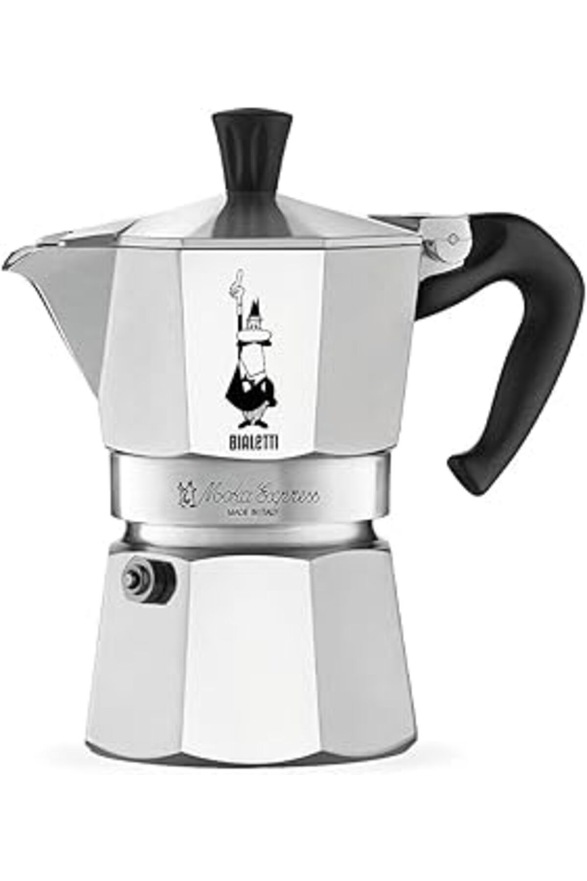 Bialetti Moka Express Espresso Cezvesi, 3 Kişilik, 130 ml Hacim, Alüminyum Döküm Gövde Ve Termoplas