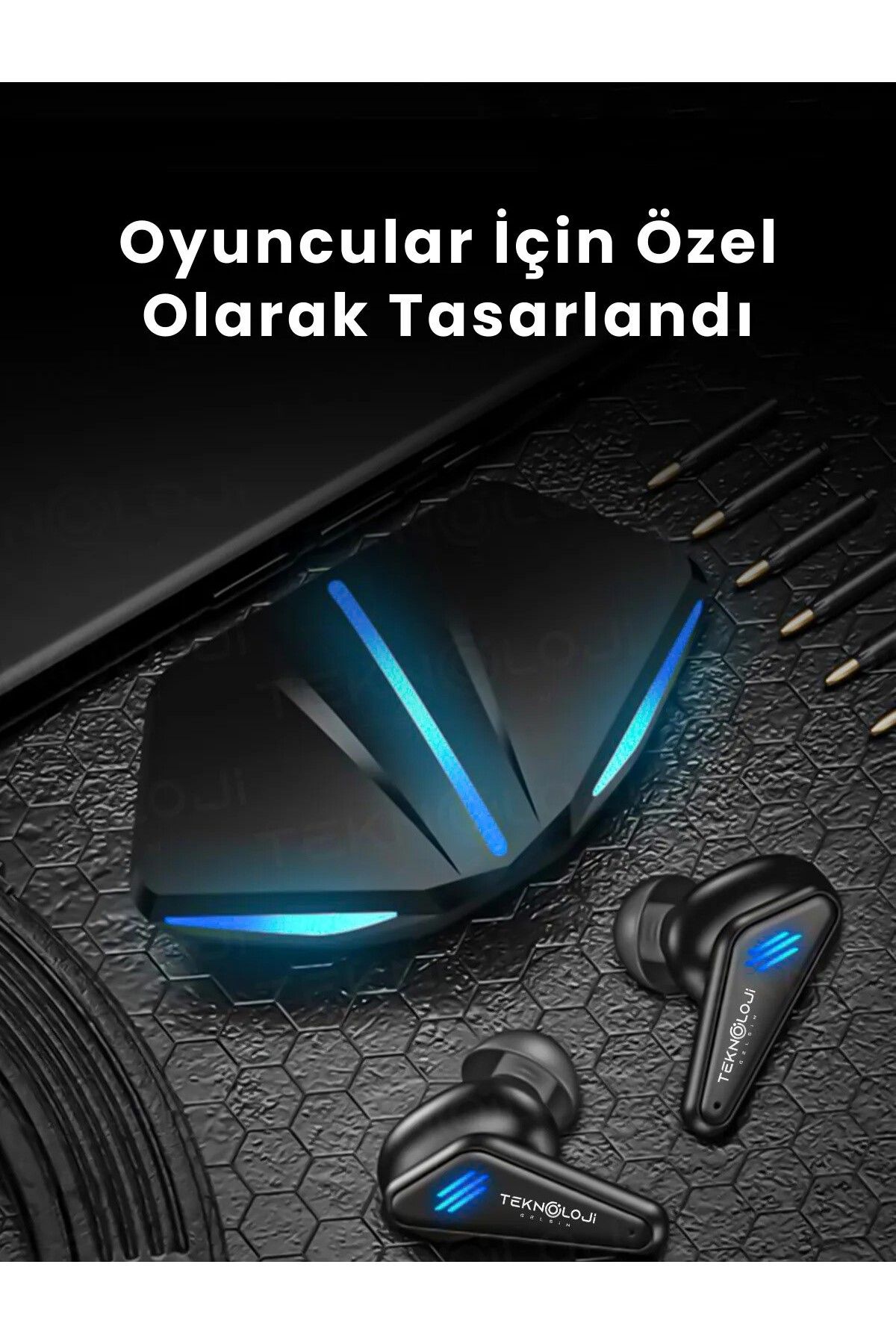 ARELL TEKNOLOJİ Arell teknoloji  Bluetooth Kablosuz Oyuncu Kulak İçi Mikrofonlu Kulaklık