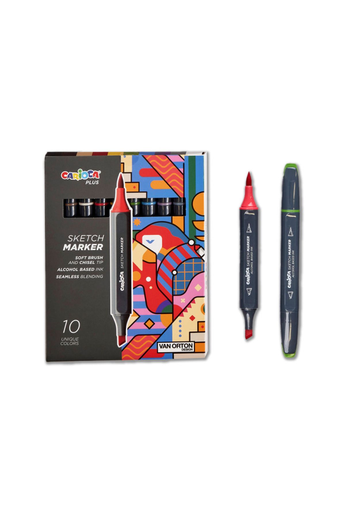 CARIOCA CARİOCA PLUS SKETCH MARKER ÇİFT TARAFLI ÇİZİM KALEMİ 10 RENK