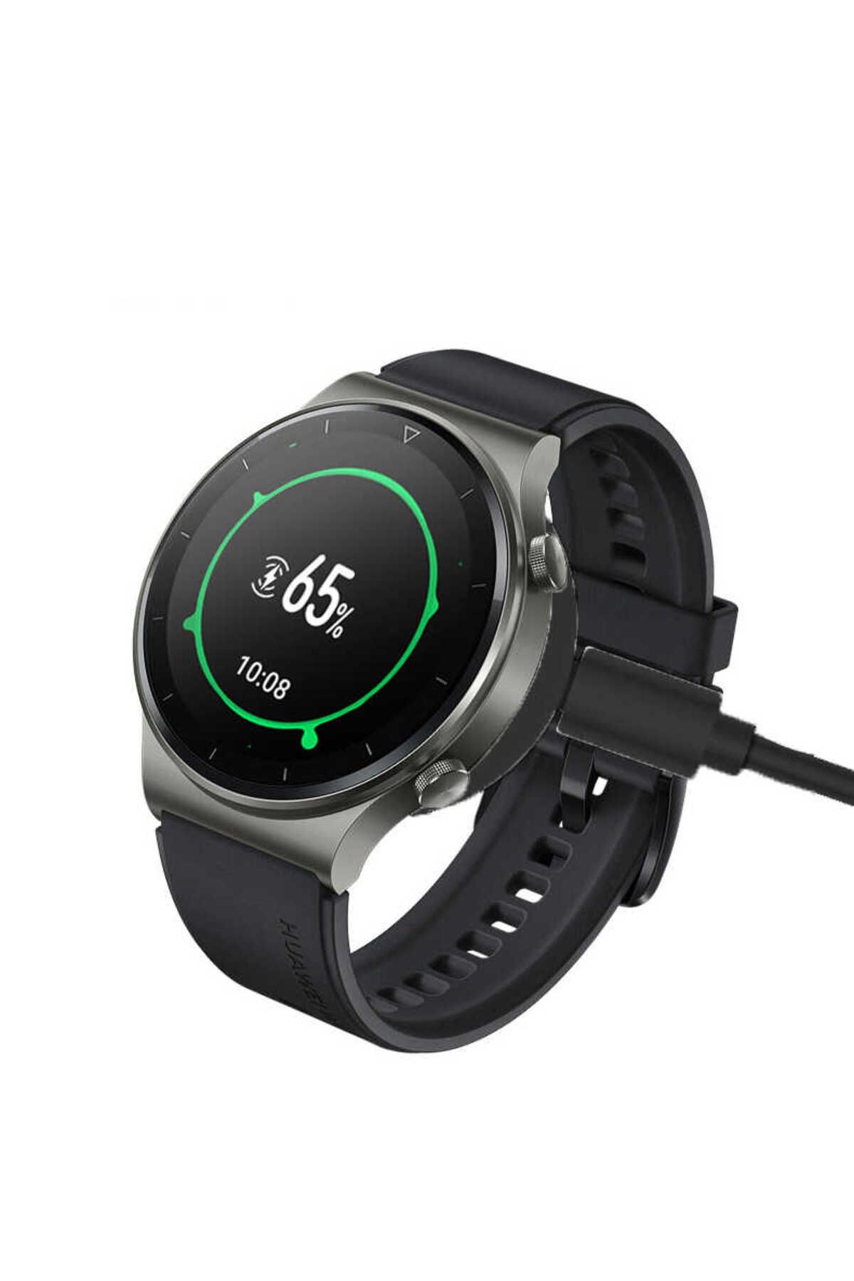 zore Siyah Huawei Watch 3 Pro uyumlu  Usb Şarj Kablosu-Zore