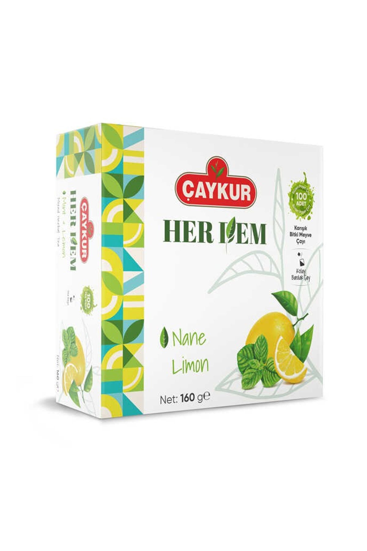 Çaykur HERDEM NANE-LİMON ÇAYI SÜZEN POŞET 1,6 GR. X 100 ADET