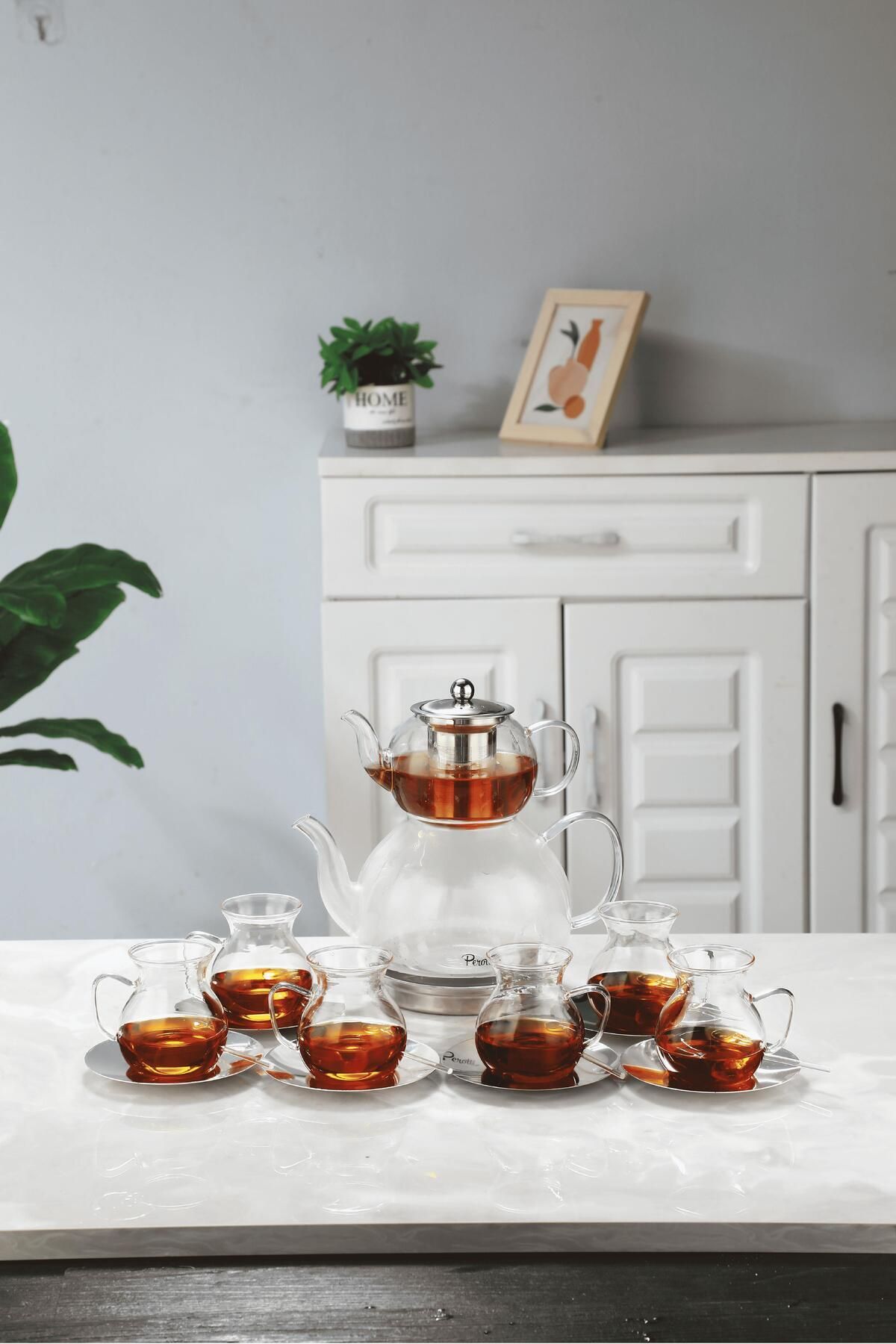 Perotti-Keyf-I Ala Transparent Premium 20-Piece Induction Based Borosilicate Tea Set 4