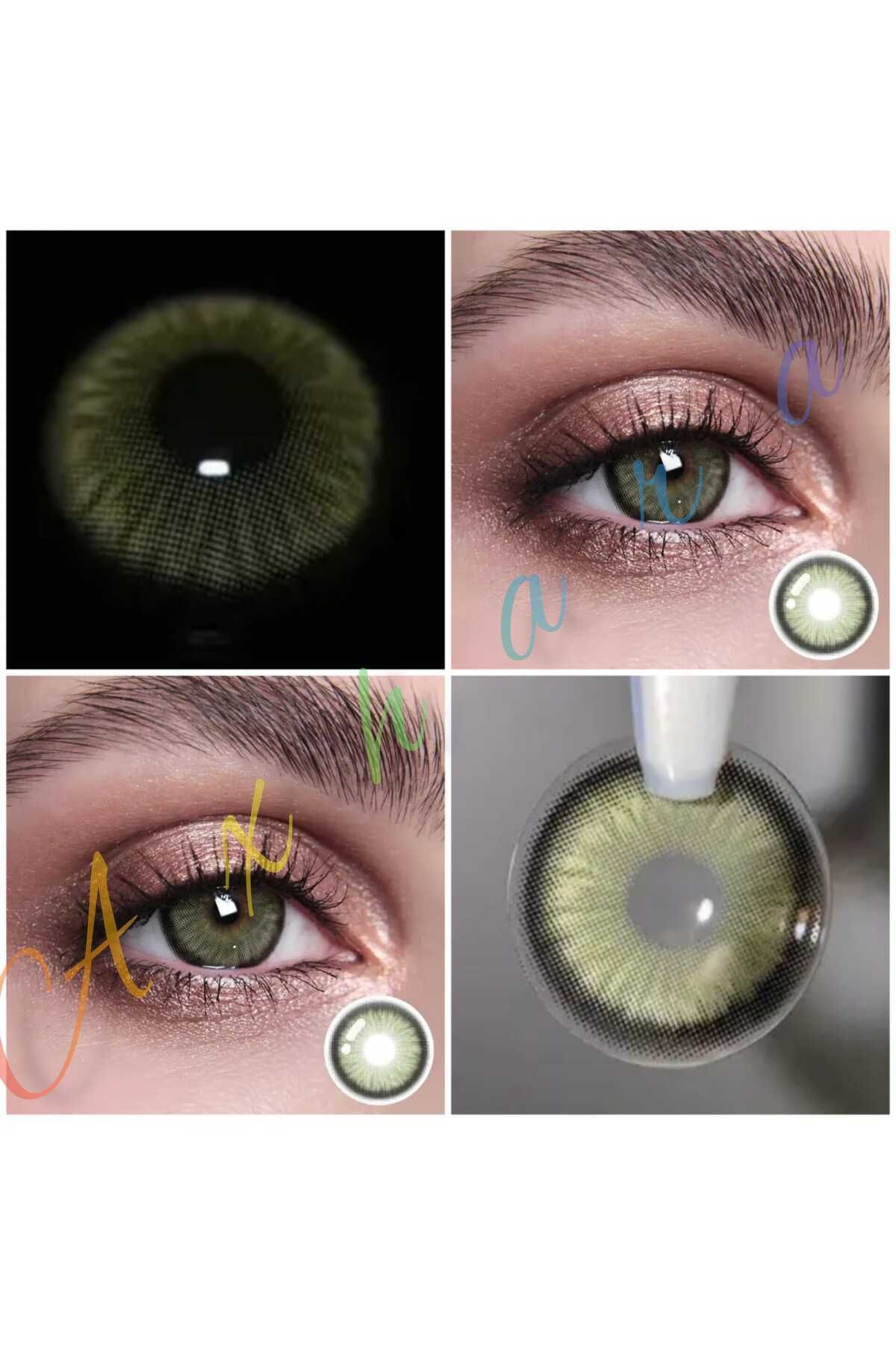 Axhara Newyork Retina Green / Hareli Yeşil Renkli Göz Lensi Kirpik / YIllık