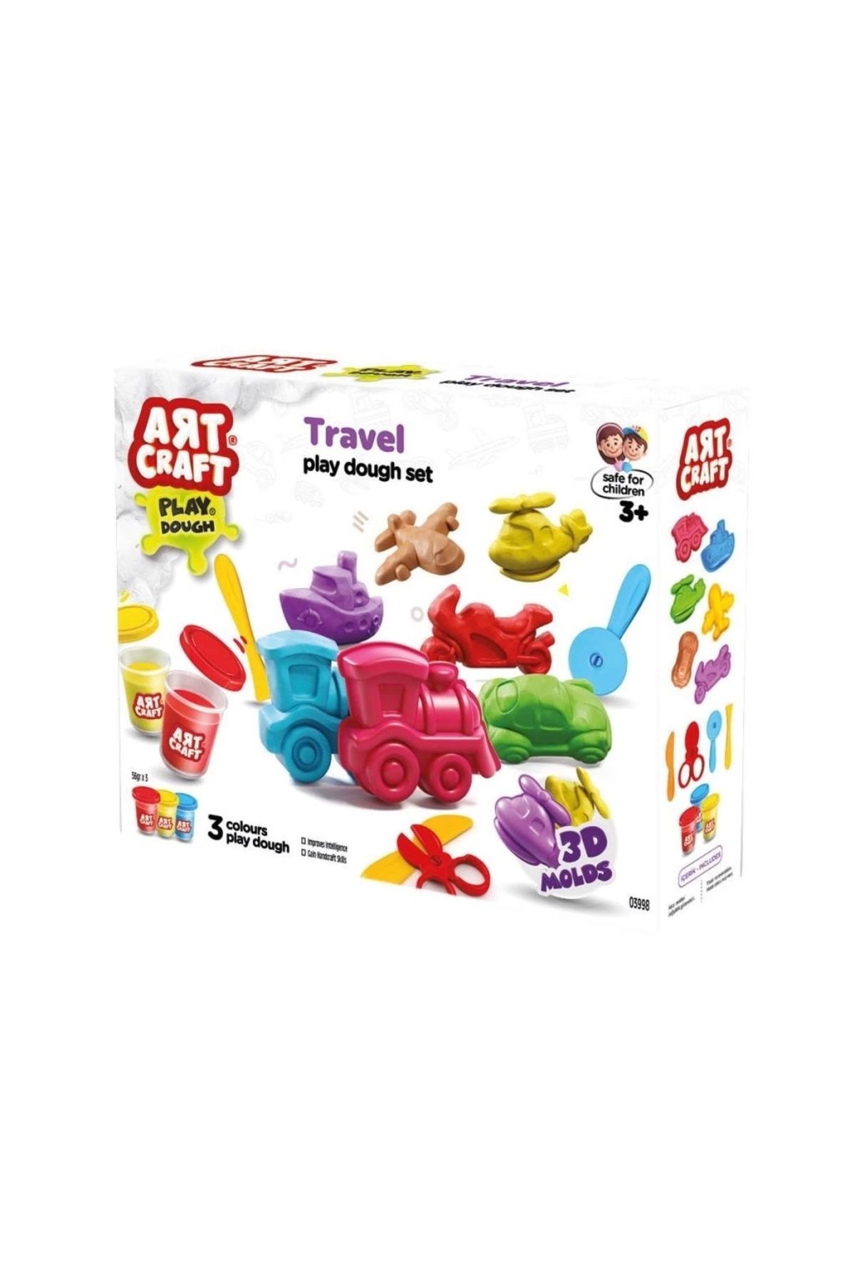 SYNOPE Çocuk 03998 Art Craft Seyahat Araçları Hamur Set 168 Gr -Fentoys