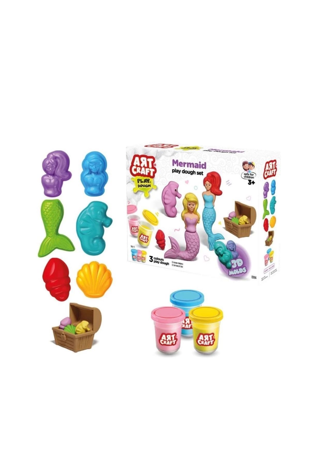 SYNOPE Çocuk 03994 Art Craft Deniz Kızı Hamur Set 168 Gr -Fentoys