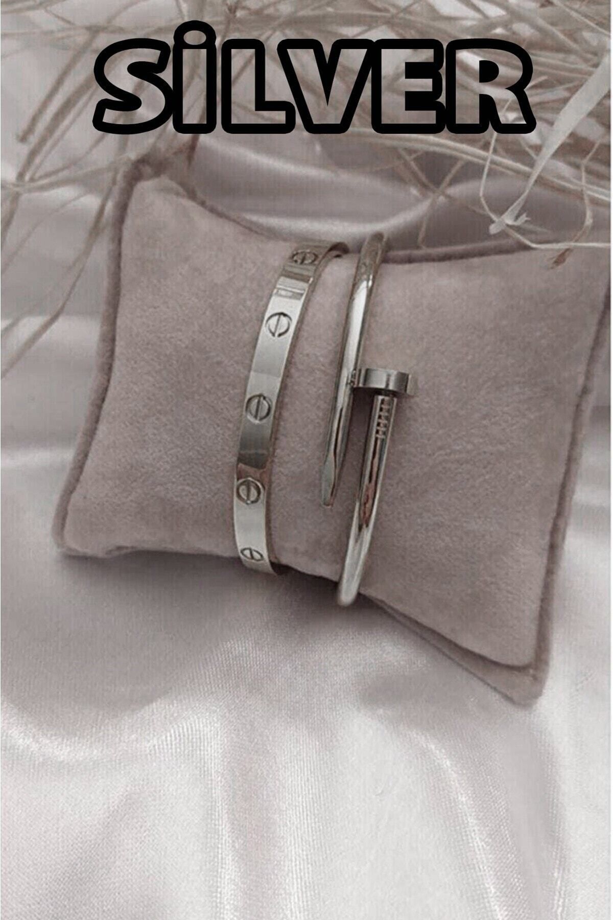JEWELRY Çivi Bileklik Car tier CLZ417 Renk Ve Gümüş Set