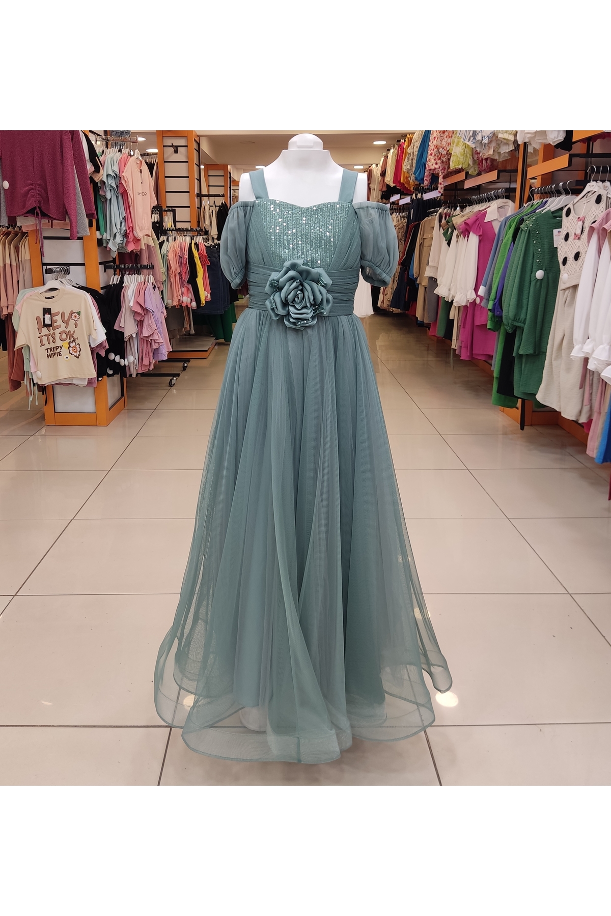 Yonca Çocuk ONBUCO Kids 1568 Kız Çocuk Beli Güllü Çocuk Abiye