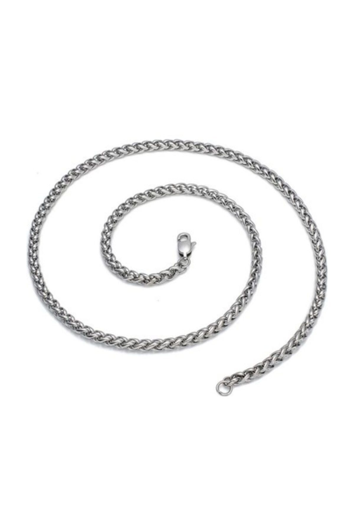 JEWELRY Burgu Model 316l Çelik Erkek Zincir 3 mm - 50 cm