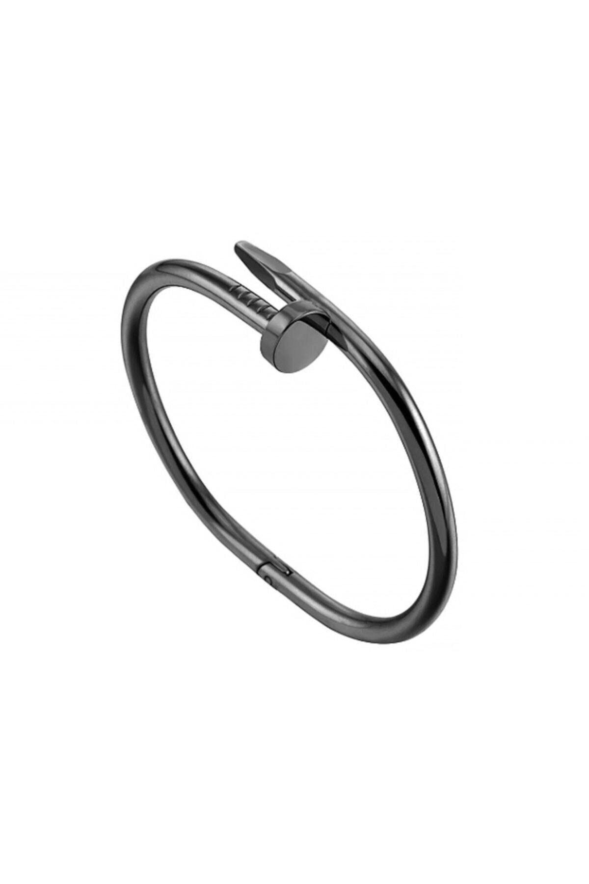 JEWELRY Erkek Siyah Çelik Çivi Dizayn Bileklik