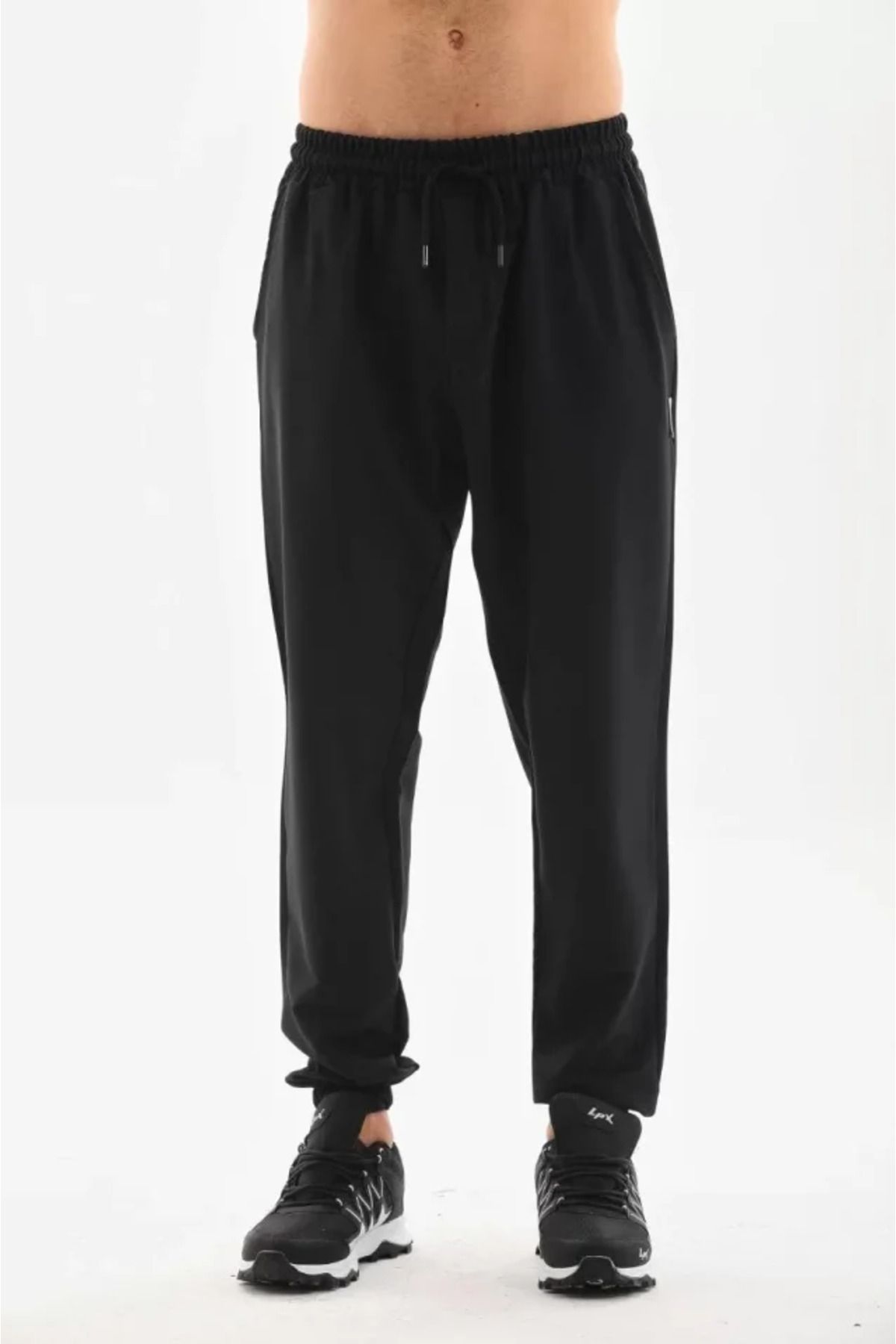 JANES-Black Unisex Elastic Sweatpants 4