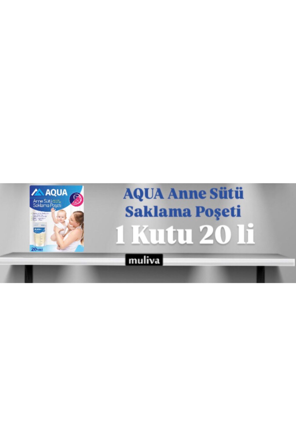 muliva #aqua 1 Kutu 20 Li Anne Sütü Saklama Poşeti ( Bebek Maması Emzirme Emzik Biberon Kategorisi)