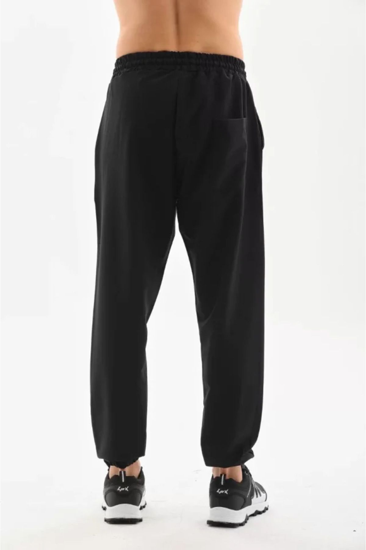 JANES-Black Unisex Elastic Sweatpants 2