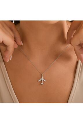 Nusret Takı 925 Ayar Gümüş Boeing Uçak Kolye