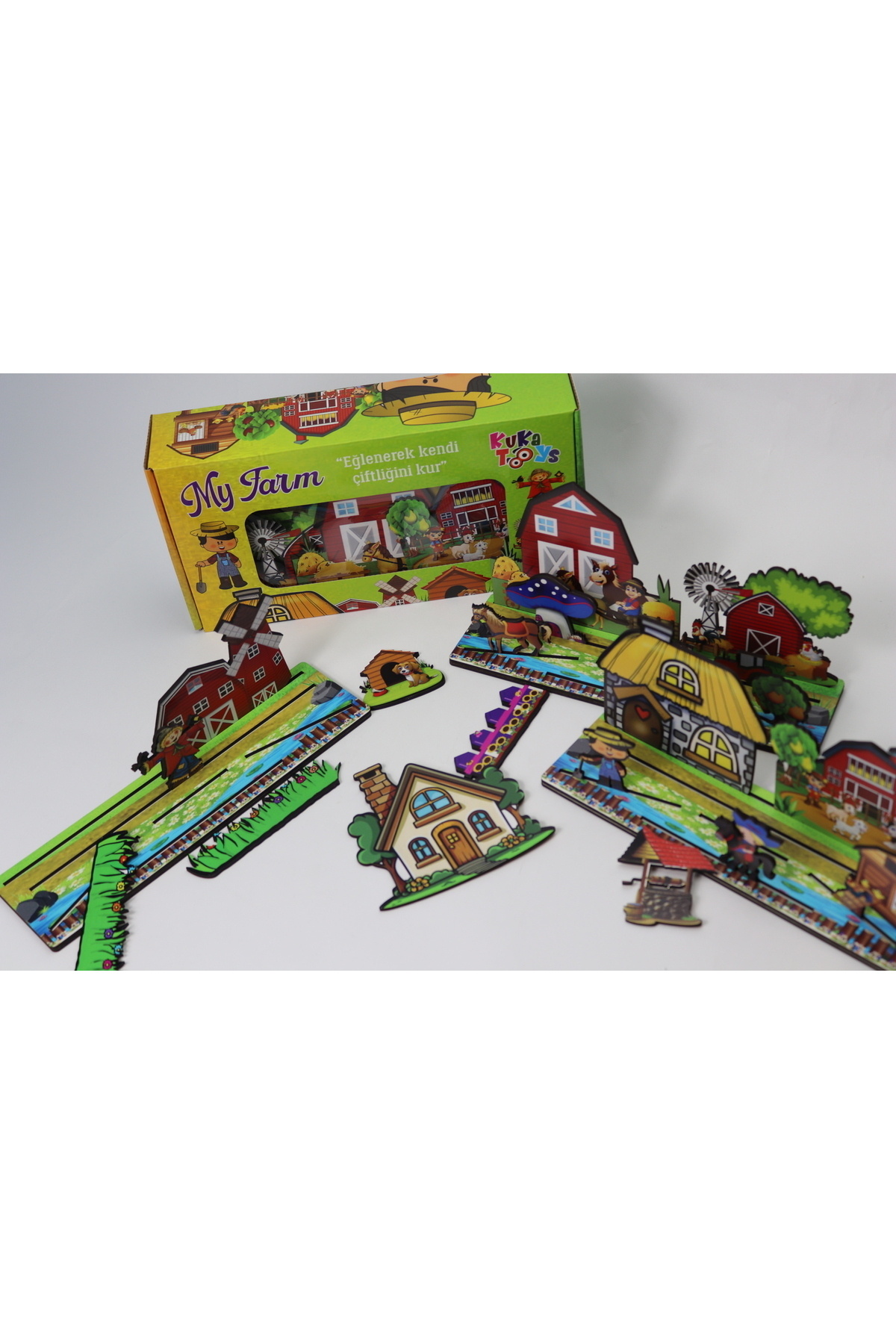 Kuka Toys-My Farm 24 Pieces Wooden Toy Box Game Activity Developer Fun Yourself Farm Cour Puzzle 8