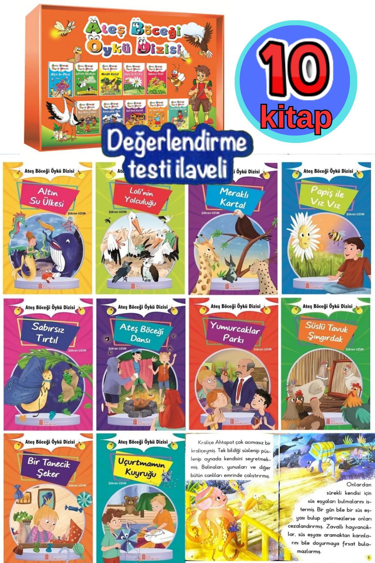 Ata Yayıncılık 1.ve 2.sınıflar Hayvan Hikayeleri Dizisi (10 KİTAP) Değerlendirme Test Kitapçığı fotoğrafı 3 (önizleme)