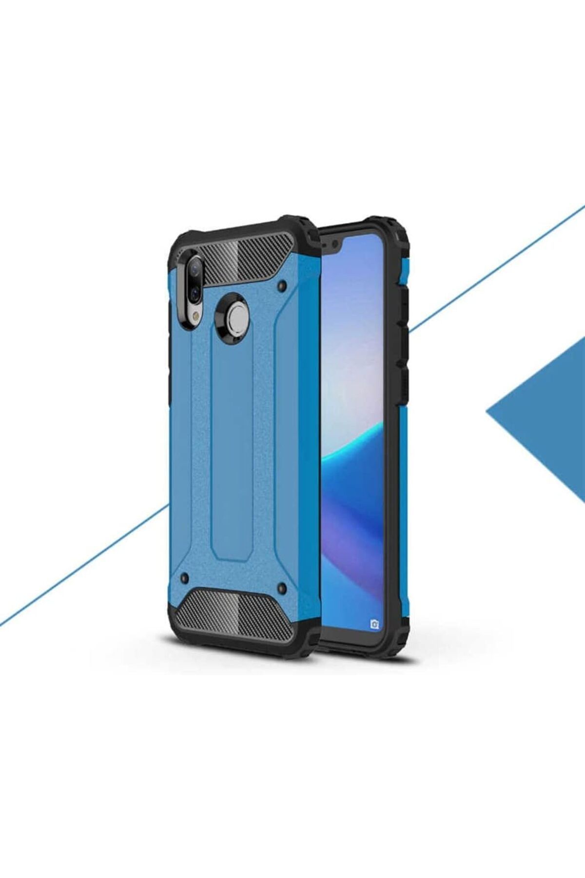 STOREMAX nffashopm Honor 8C ile uyumlu Kılıf Zore Crash Zırh Tipi Koruyucu Çift Katmanlı Silikon Kapak,G