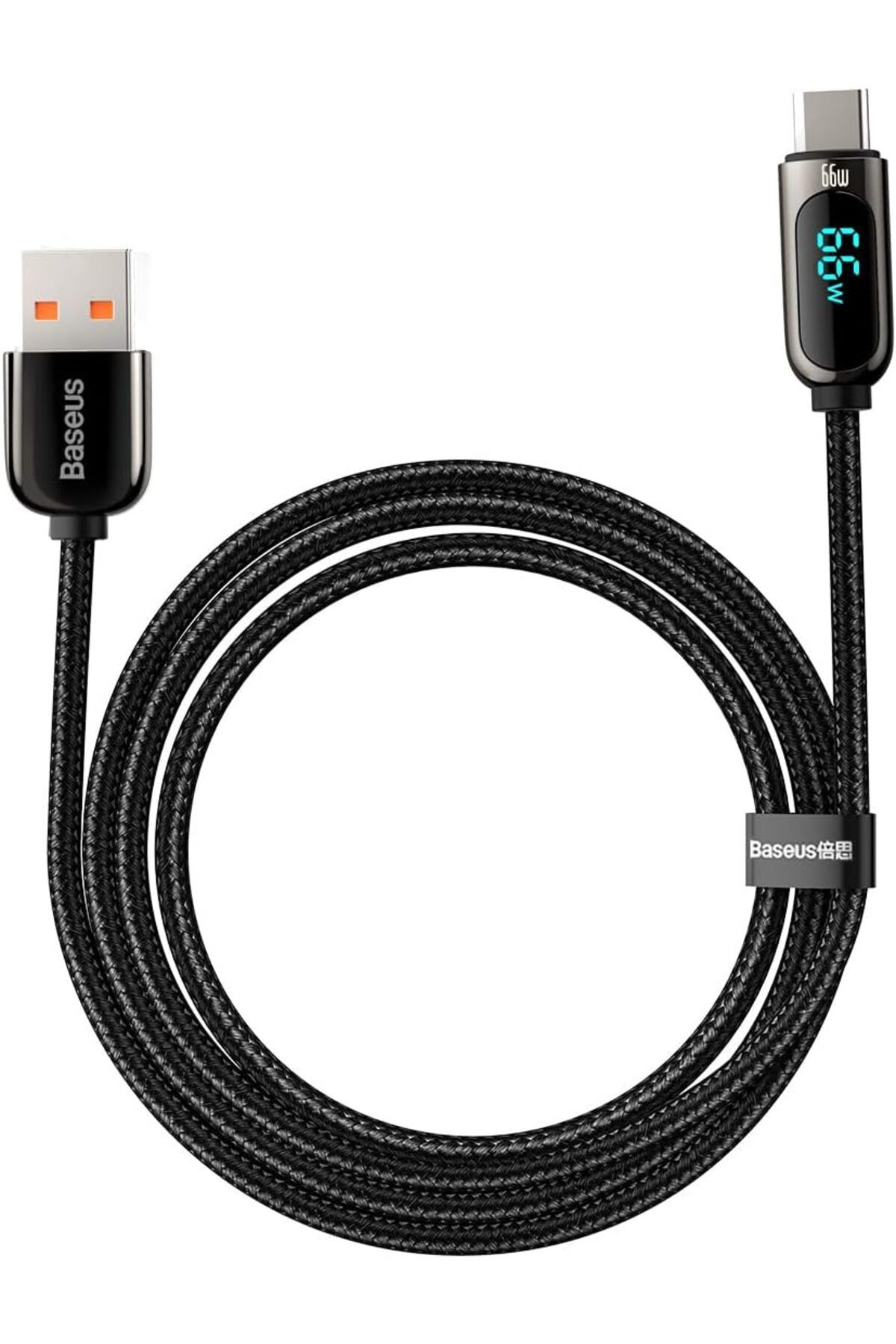 STOREMAX efshopx Display Hızlı Şarj Kablosu USB to Type-C 66W, 2m, Siyah New Desing 1002192