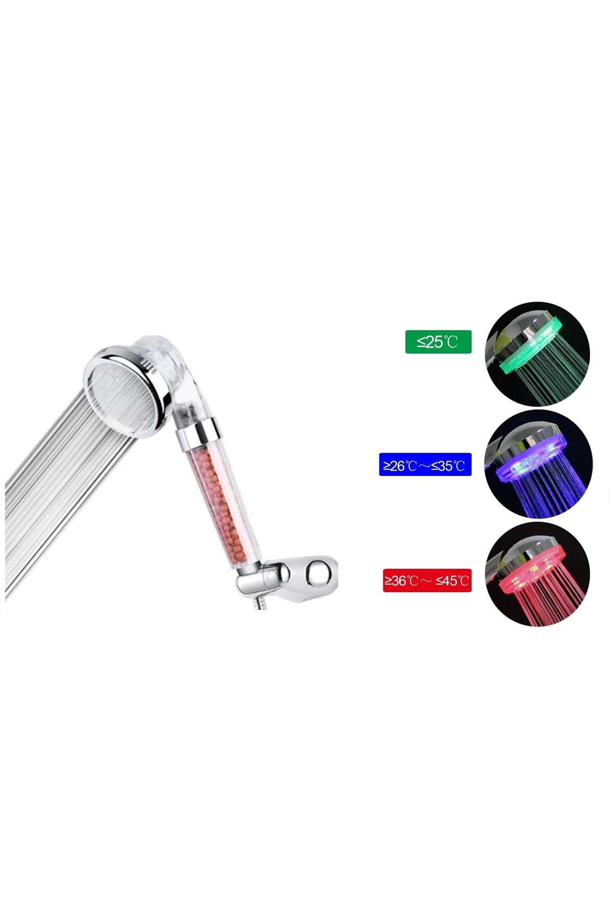 ÇERÇİCİ Renk Değiştiren Led Işıklı Duş Başlığı