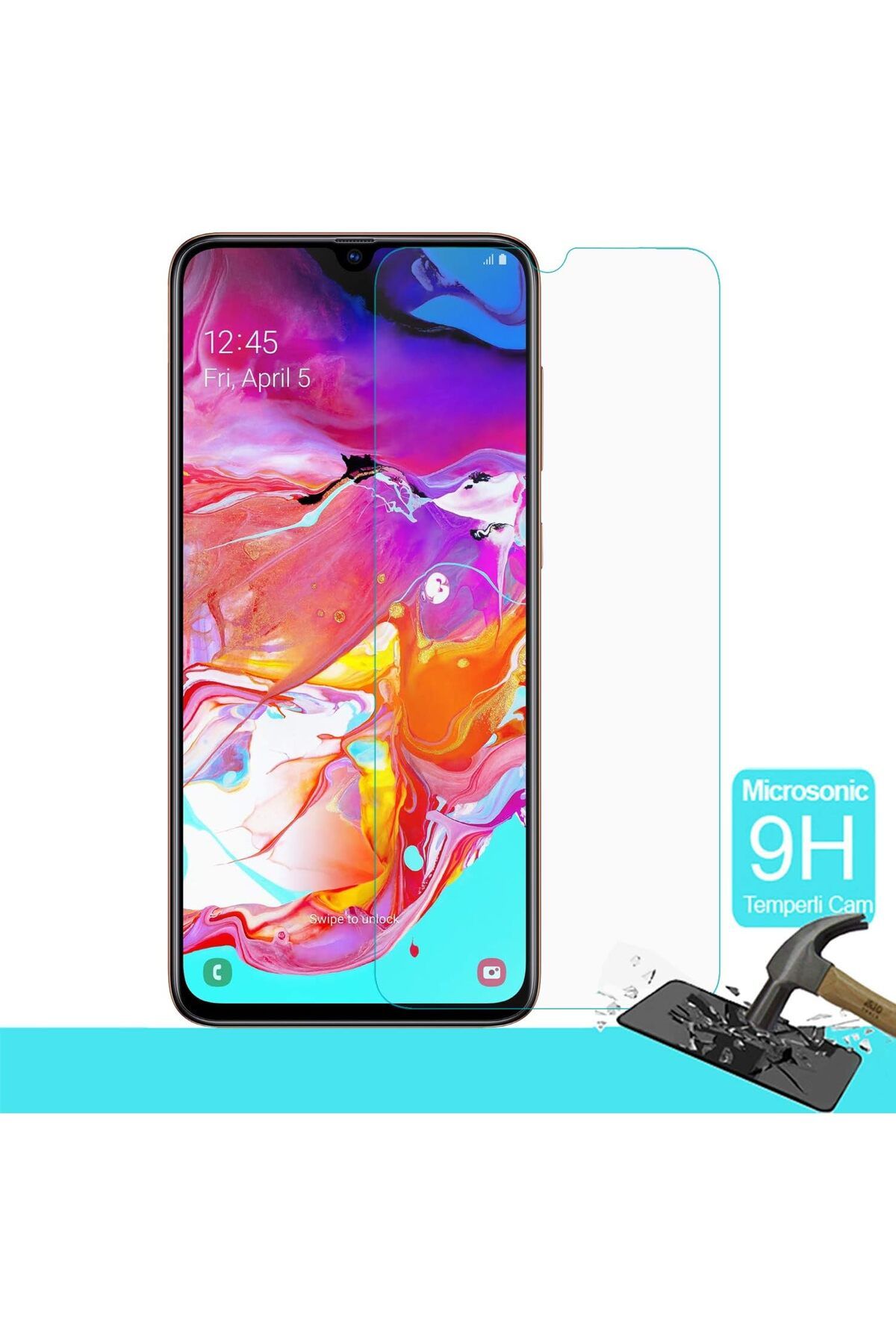 STOREMAX efshopx Samsung Galaxy A70 Temperli Cam Ekran Koruyucu New Desing 1002192