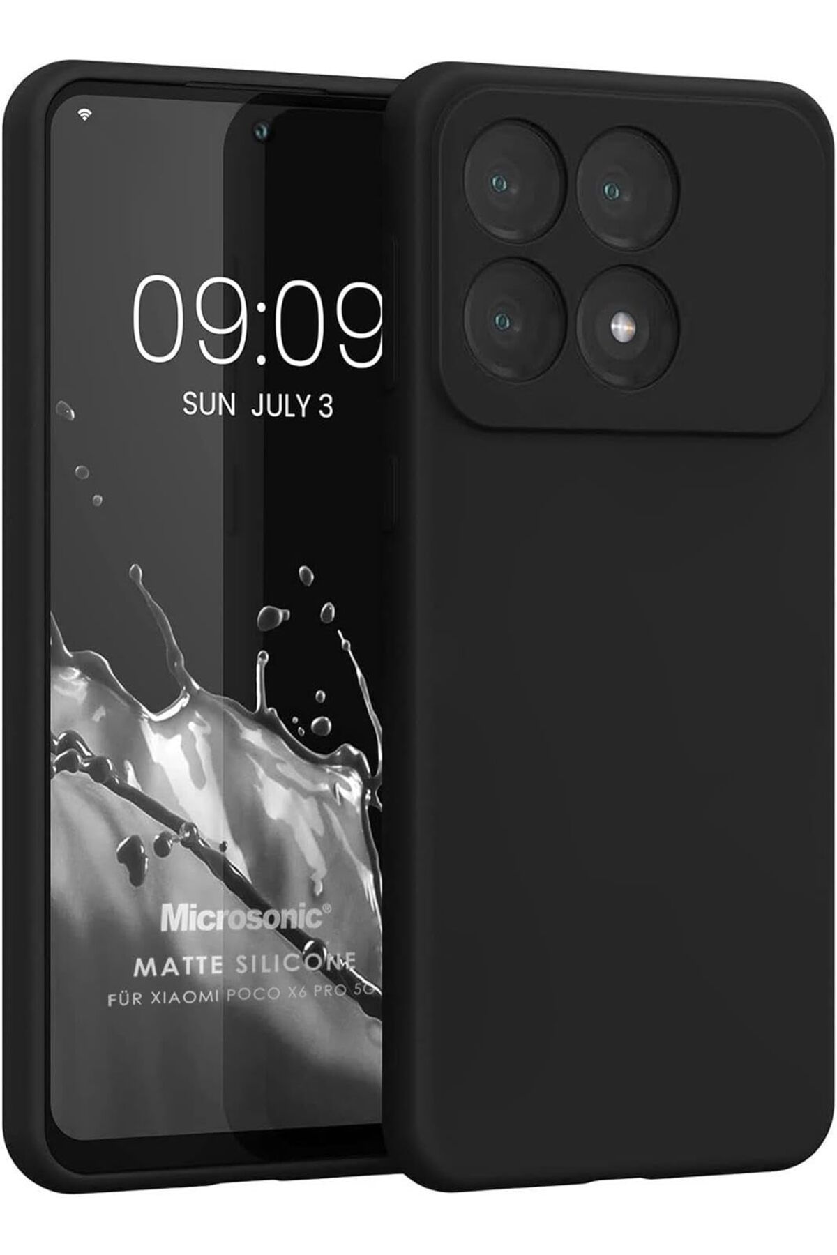 STOREMAX efshopx Matte Silicone Xiaomi Poco X6 Pro 5G Kılıf Siyah [Poco X6 Pro 5G ile Uyumlu Kılıf - Siya