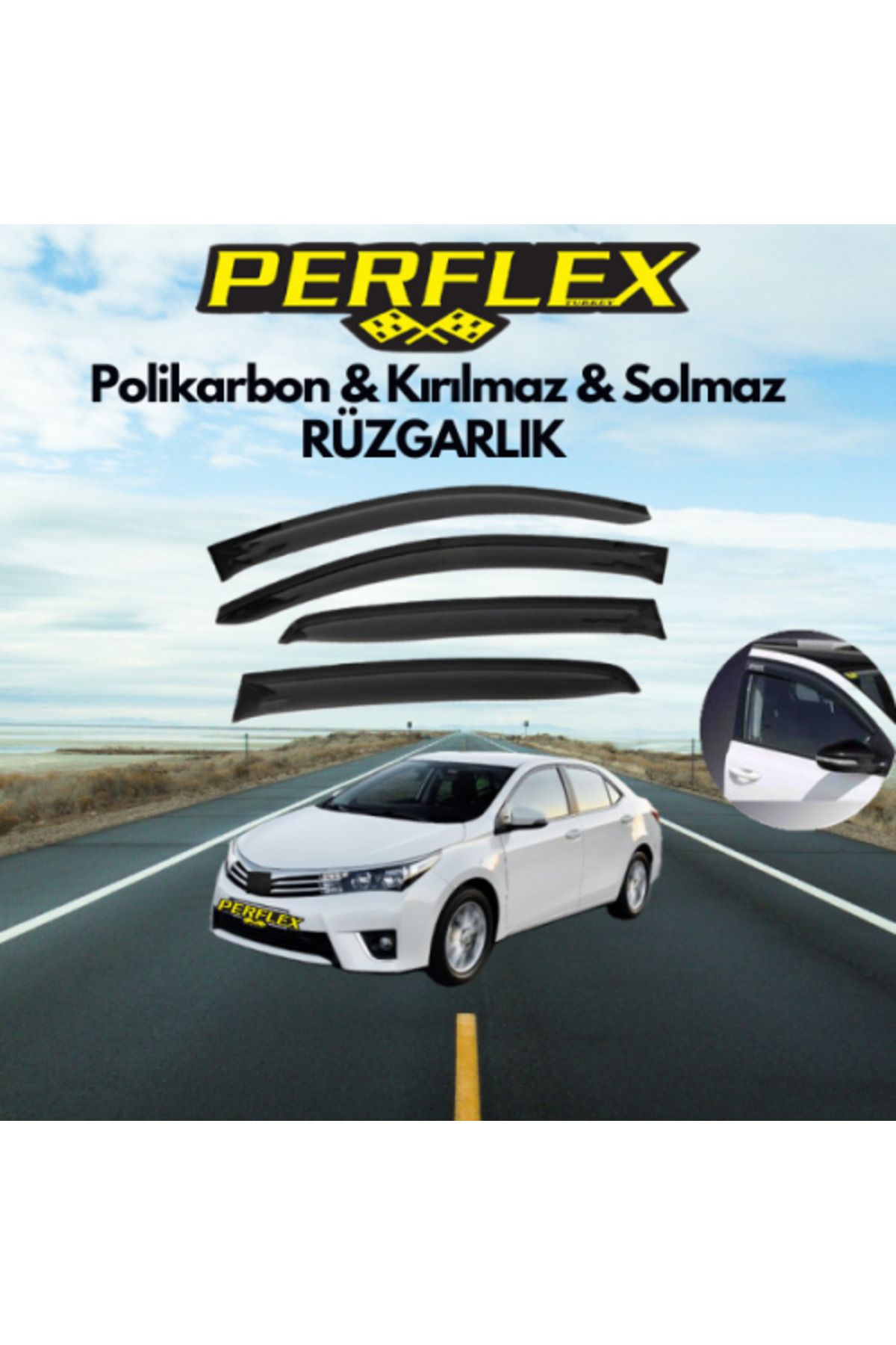 Lucest Lucestdrp Perf Polikarbon Kırılmaz Rüzgarlık V2 Mugen Toyota Corolla 2013+ New