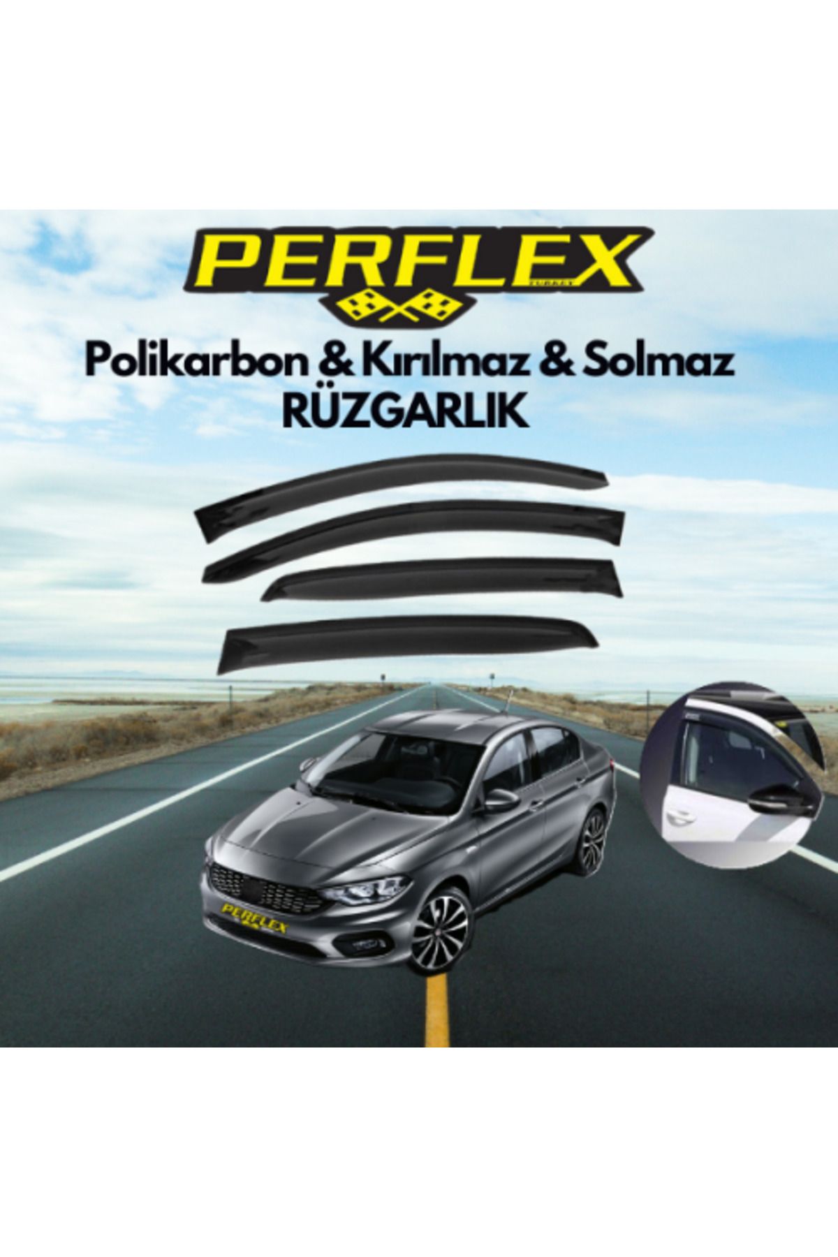 Lucest Lucestdrp Perf Polikarbon Kırılmaz Rüzgarlık V2 Düz Citroen C-Elysee 2012+ New