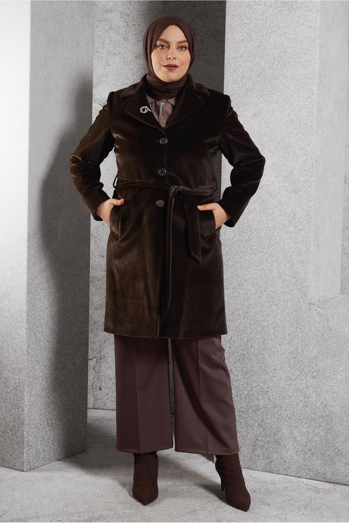 مانتو کمربندی 90558 Alvina