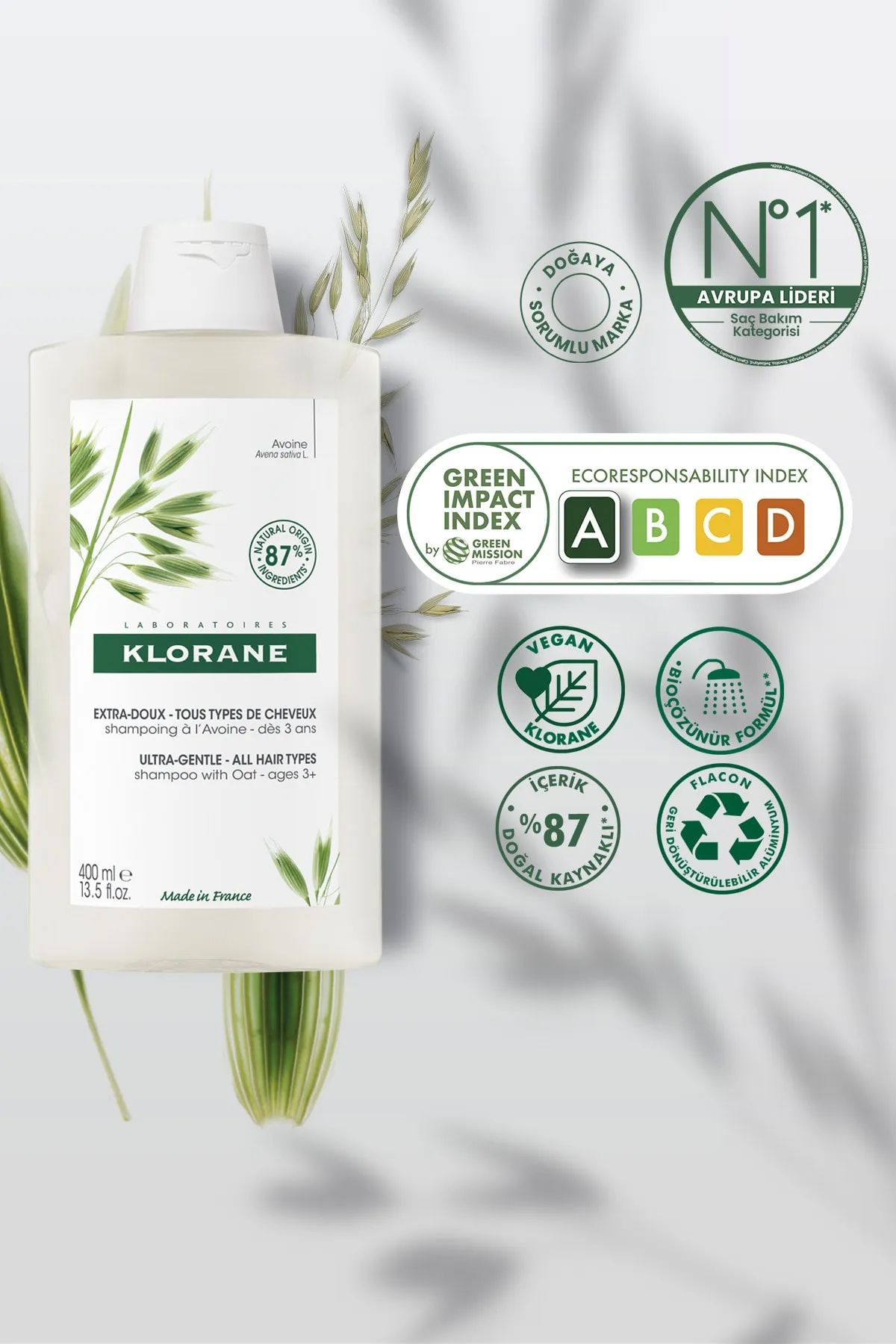 Klorane-Ultra Sensitive Shampoo with Oat 400 ml 5