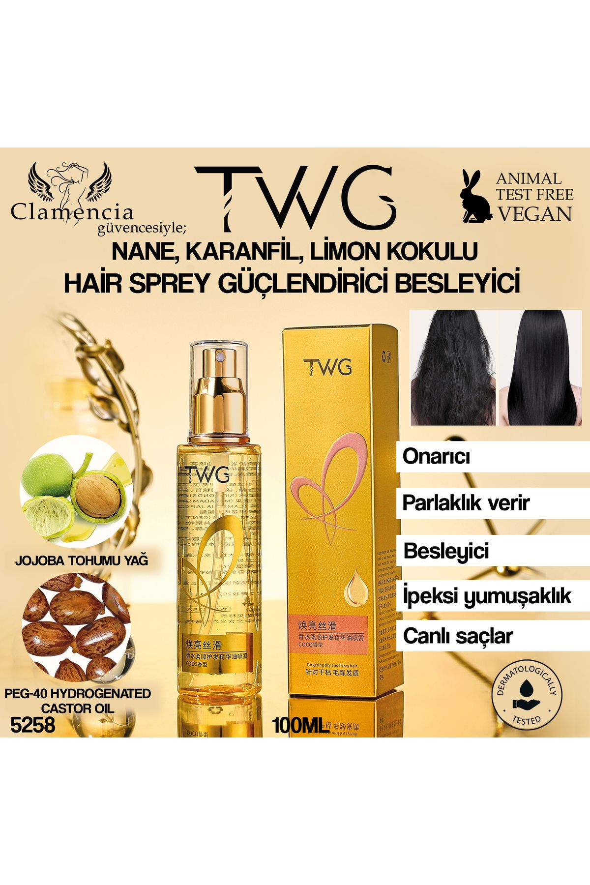 twg Parfüm Özlü Saç Yatıştırıcı Yağ Spreyi 100ml