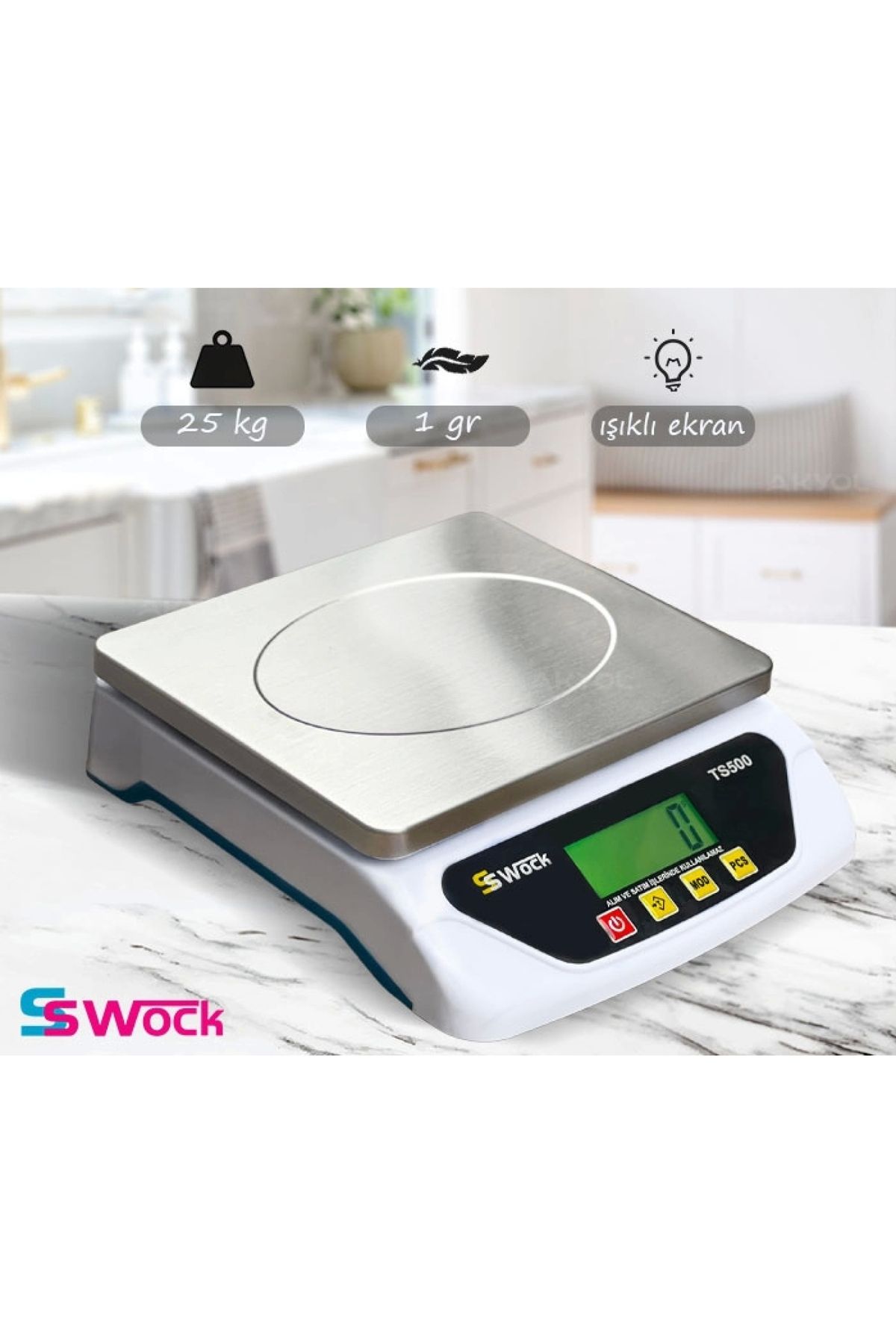 artizanmutfak Swock TS500 Dijital Terazi 25KG / 1GR