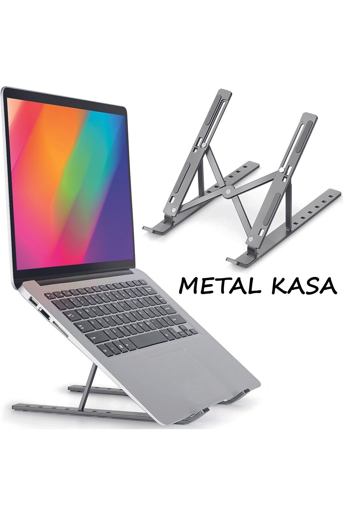 Duffa Laptop Yükseltici Stand Ayarlanabilir Macbook Notebook Altlık Metal Dizüstü Bilgisayar Tutucu