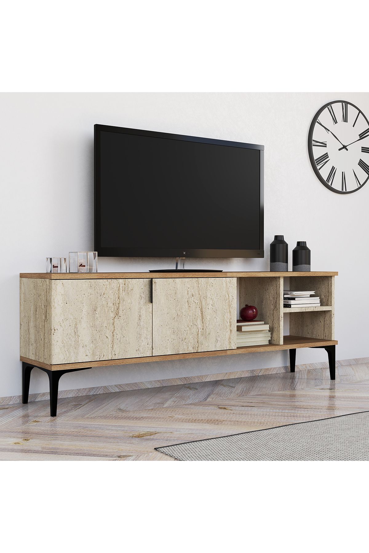 Element Concept Traverten Tv Ünitesi 138 cm Televizyon Sehpası