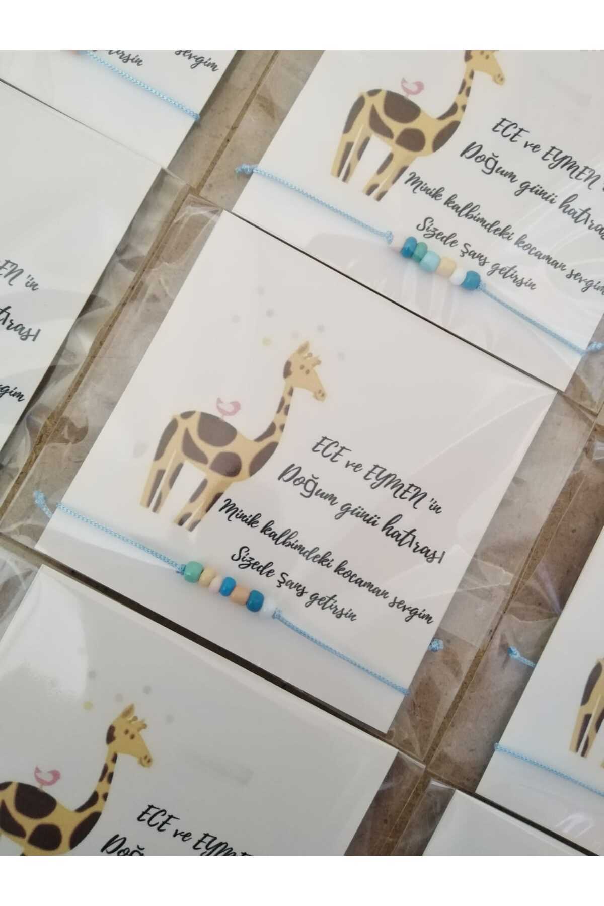 Genel Markalar Hediyelik Doğum Günü Bebek Mevlüdü Sünnet Hatırası Kartlı Boncuk Renkli Bileklik 12 Adet fotoğrafı 5 (önizleme)