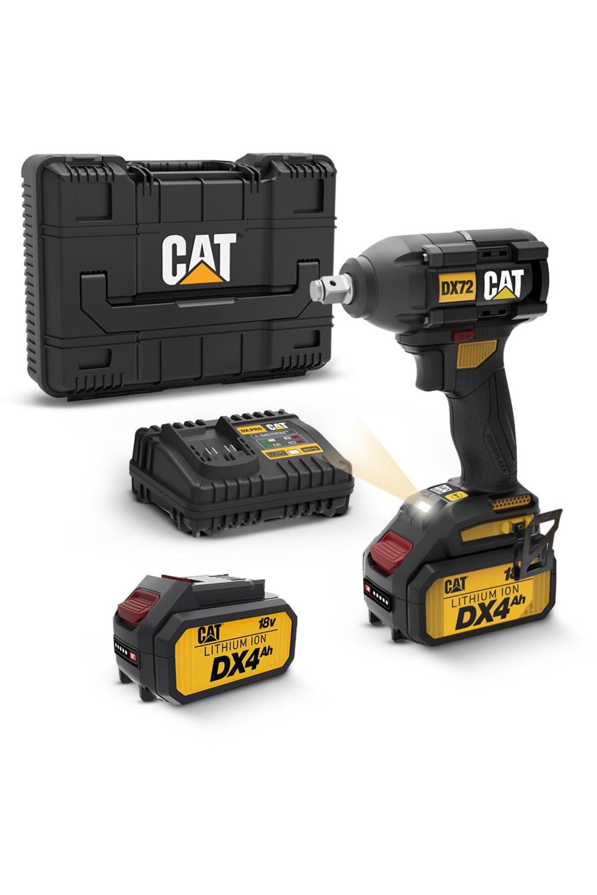 catpowertools CAT DX72 18Volt/4.0Ah Li-ion Çift Akülü Şarjlı 350Nm Kömürsüz Profesyonel Somun Sıkma