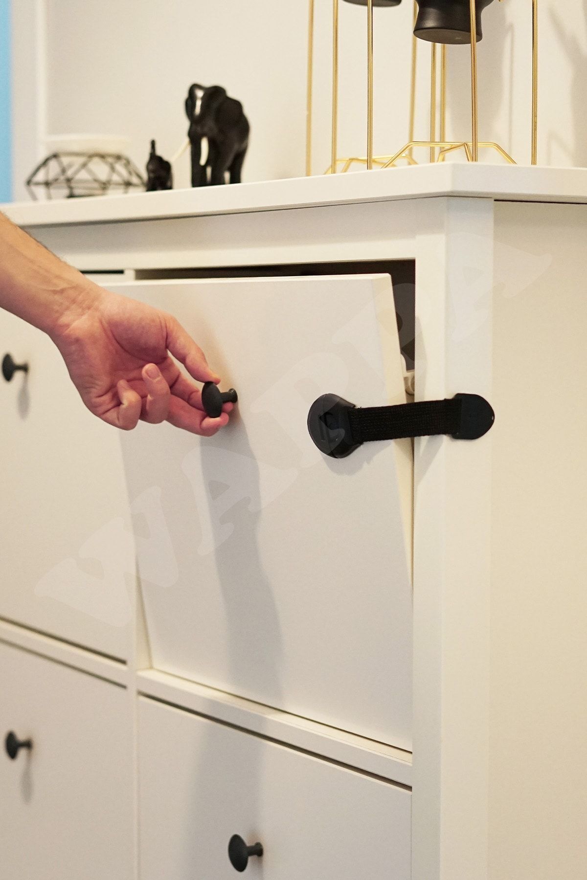 WAPPA 5 Adet Siyah Çocuk Bebek Çekmece Ve Dolap Kilidi Bebek Güvenlik Koruma Kilidi Siyah fotoğrafı 6 (önizleme)