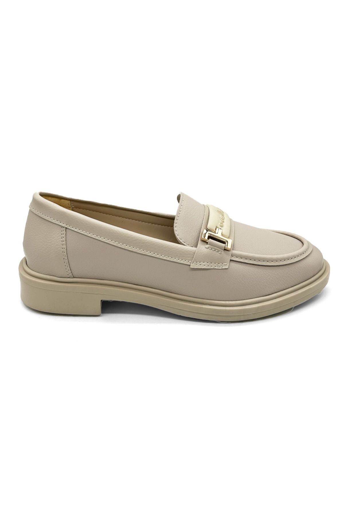 MAGGIO-Γυναικεία αγκράφα Casual Παπούτσια Μπεζ Loafer 1