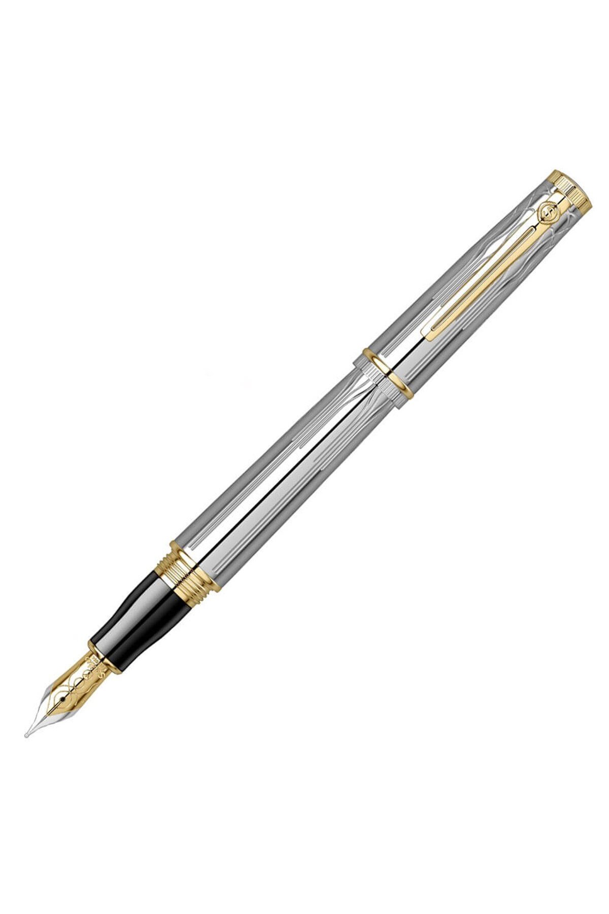 Scrikss Heritage Füllhalter Chromgold – Mit 23kt Vergoldeter Spitze, Istanbul-Design, Für Sammler & Schreibfans