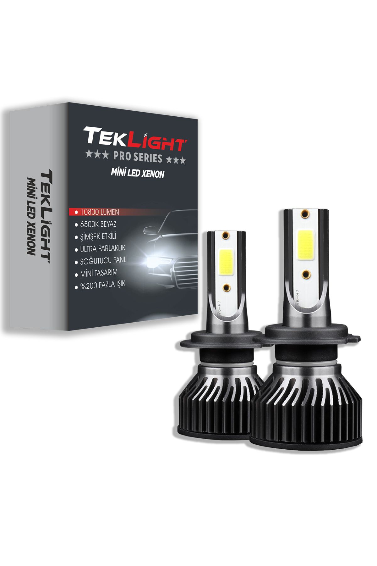 Pro H7 Led Xenon Far Ampulü Mini Tip Zenon Şimşek Etkili Beyaz