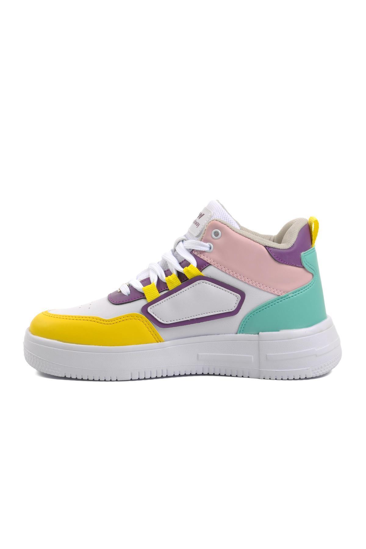 WALKWAY Nefertiti Beyaz-sarı Unisex Hi Sneaker görsel 3