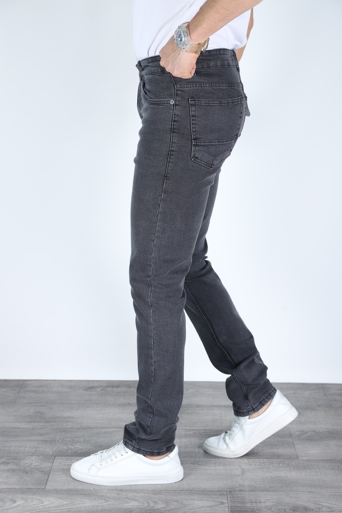MYRAB DENİM  REGULAR KALIP GRİ ERKEK KOT PANTOLON - Görsel 2