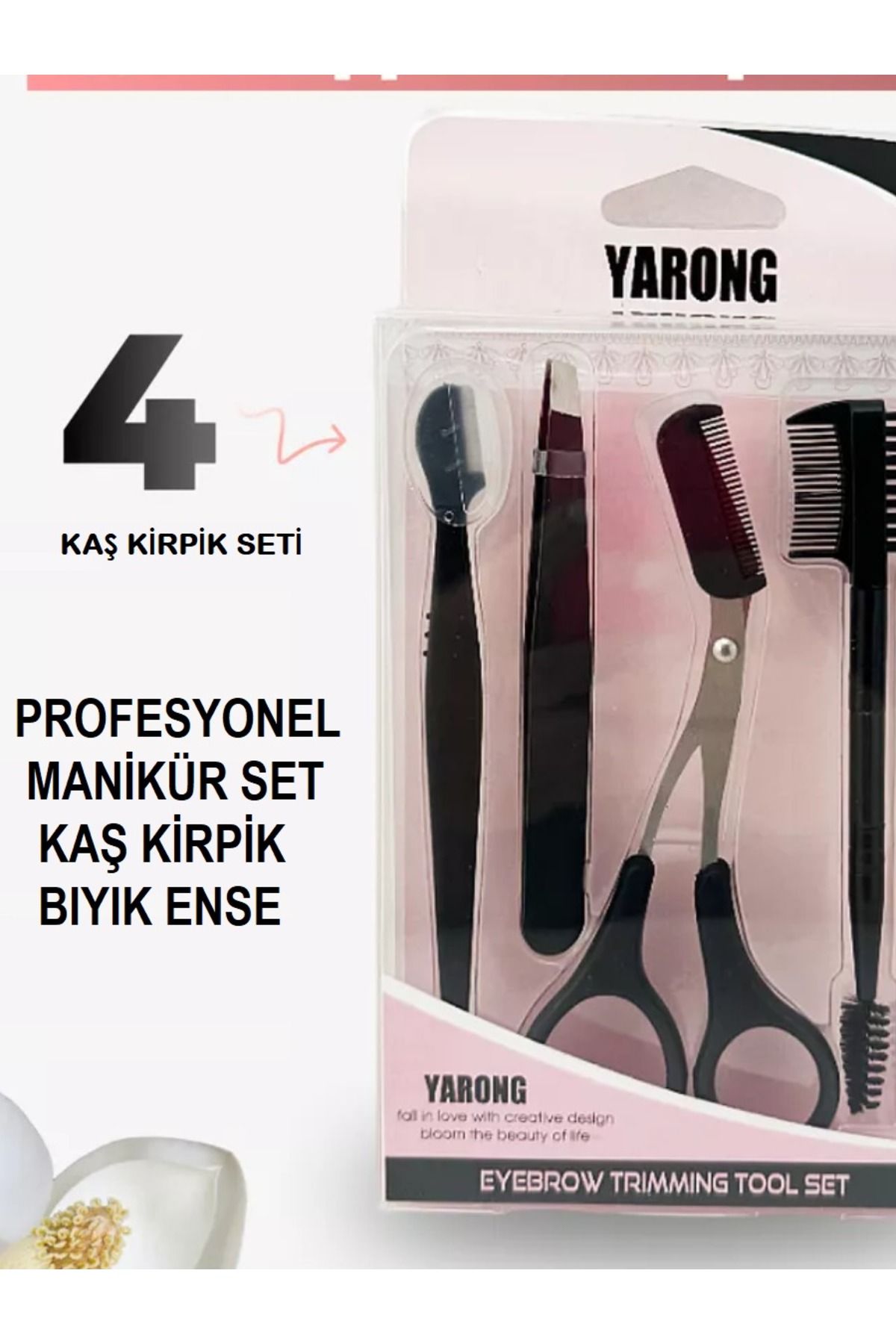 gaman Çok Fonksiyonlu 4'ü 1 Arada Kaş Bakım Seti, Cımbız,Kaş-Bıyık Usturası-Kaş Makası-Kaş Tarağı