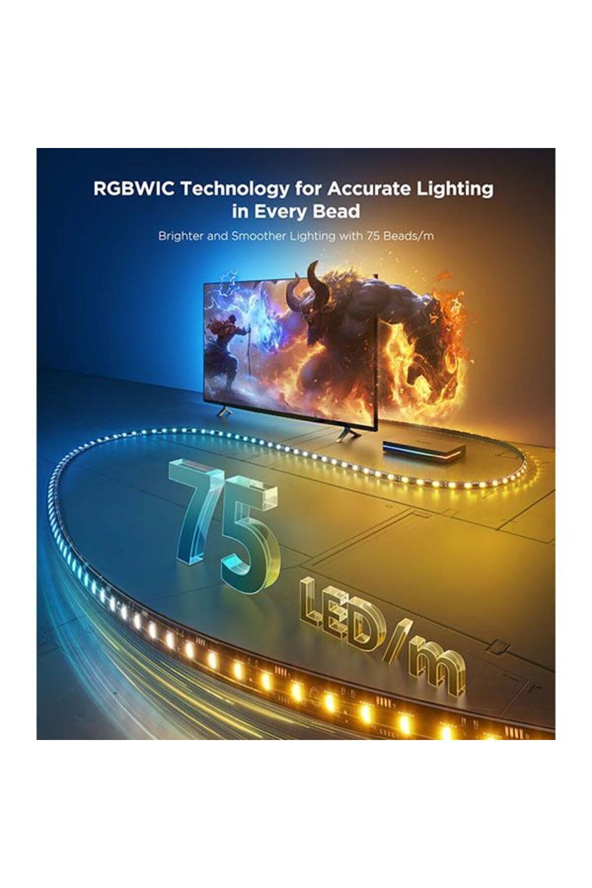 Goove-Govee AI Sync Box HDMI 2.1 with strip ligth for 55-65"TV MAX 6