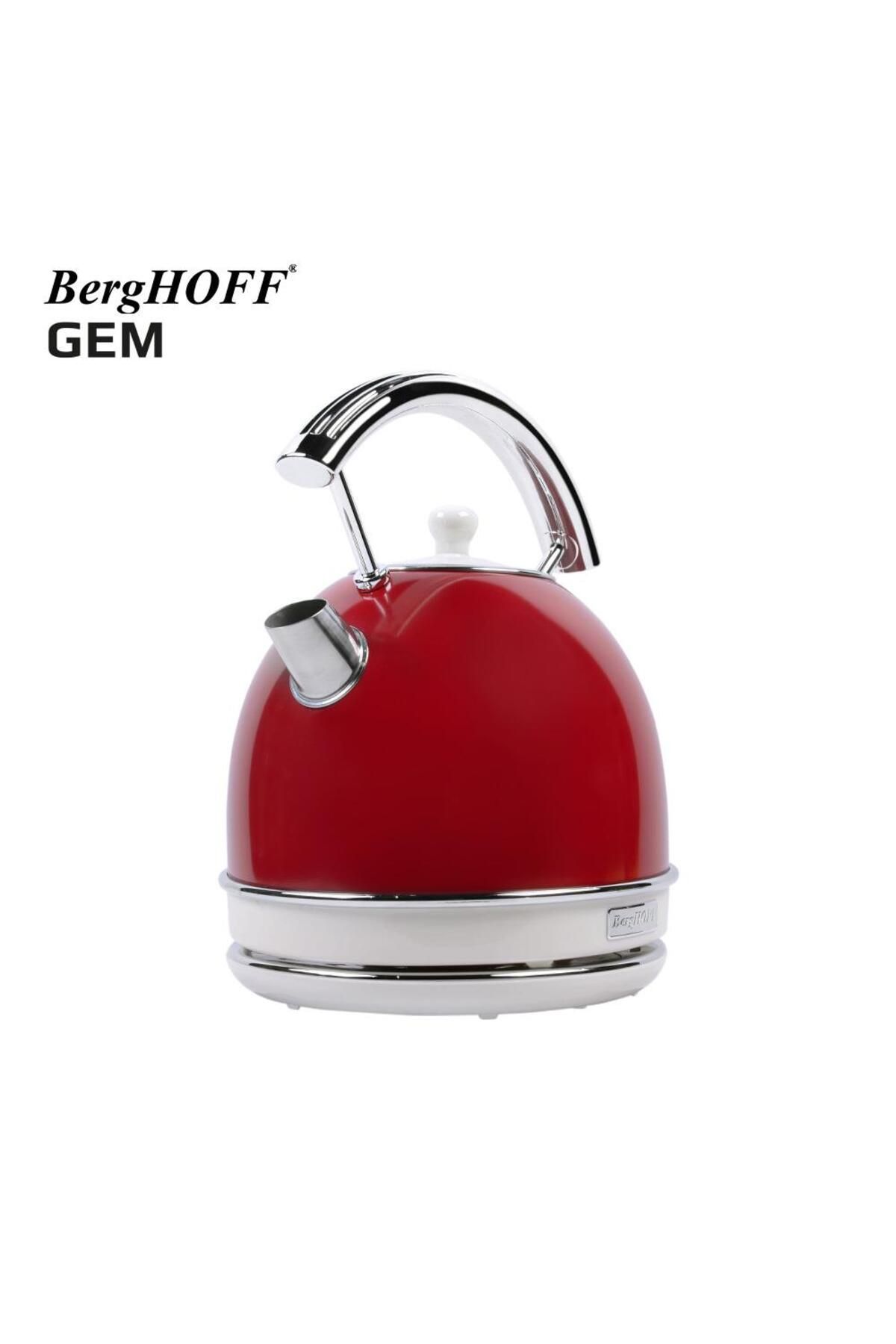 Berghoff-Gem Retro 1.7 Liter Red Round Kettle & Red Two Slice Toaster 2